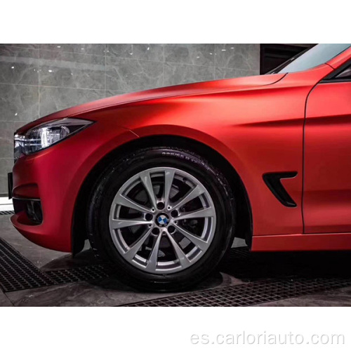 Envoltura de vinilo de coche satinado metálico rojo